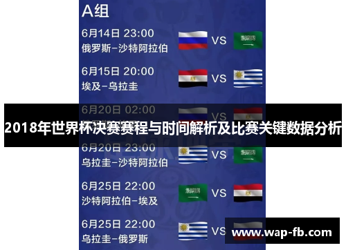 2018年世界杯决赛赛程与时间解析及比赛关键数据分析